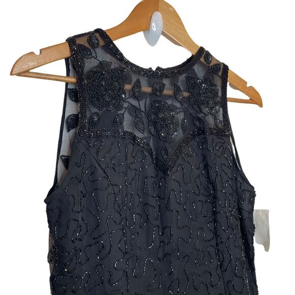 Brillante By JA Vintage Black Silk Sequin Maxi Dress Women’s Size 8 - Picture 4 of 11